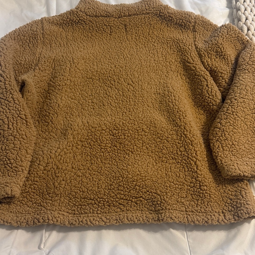Sabrina Lauren New York Tan Sherpa Fleece Pullover quarter zip size XL - Picture 5 of 5
